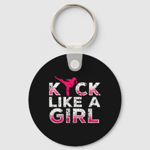 I Kick Like A Girl-karate Kickboxing Girls  Keychain