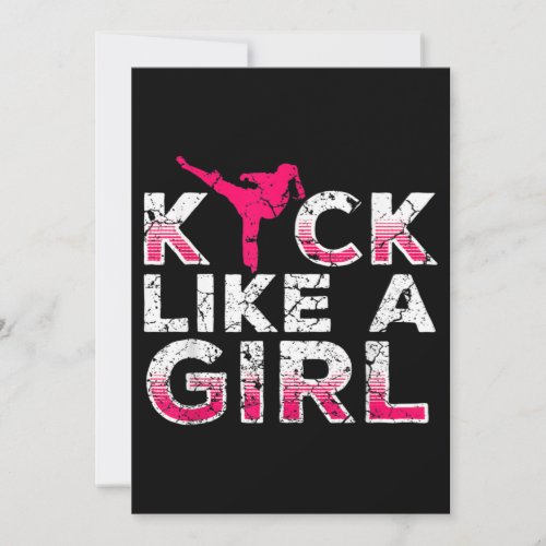 I Kick Like A Girl Karate Kickboxing Invitation