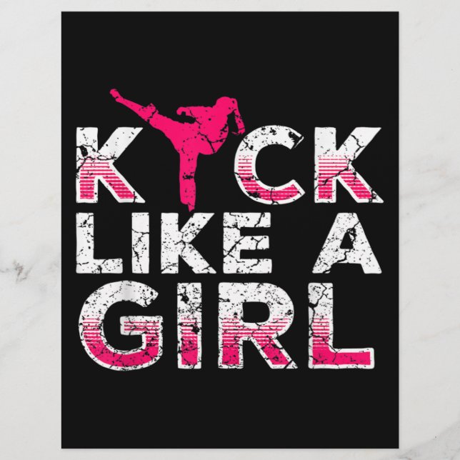 I Kick Like A Girl Karate Kickboxing Letterhead (Front)