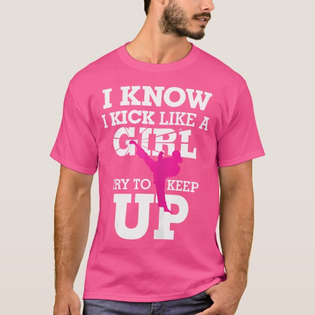 I Kick Like A Girl-Kickboxing Chick s T-Shirt (Front)