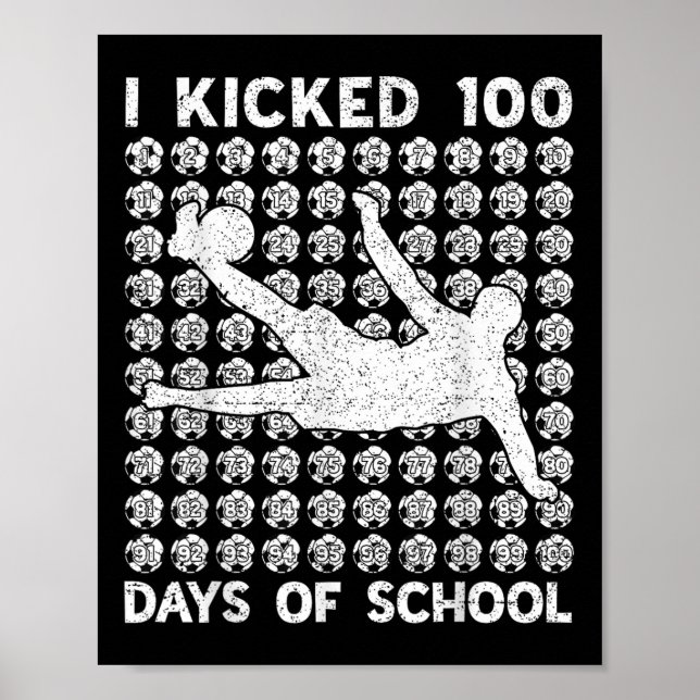 I Kicked 100 Days Of School Soccer 100th Day Of Sc Poster (Front)