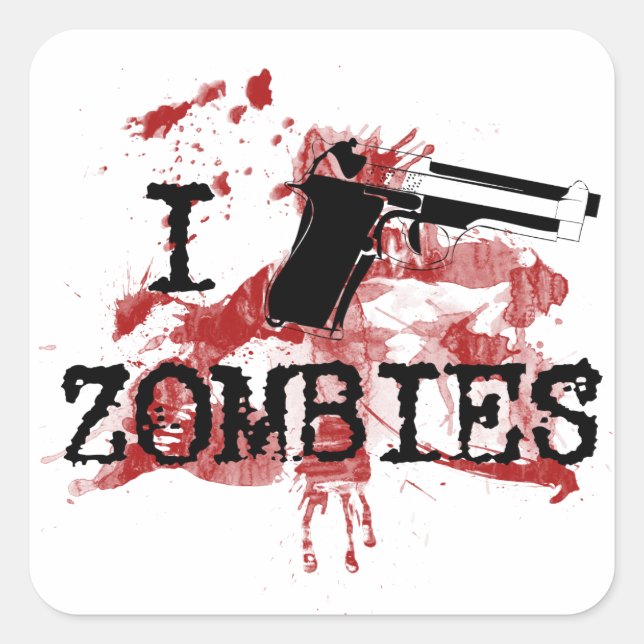 I Kill Zombies Square Sticker (Front)