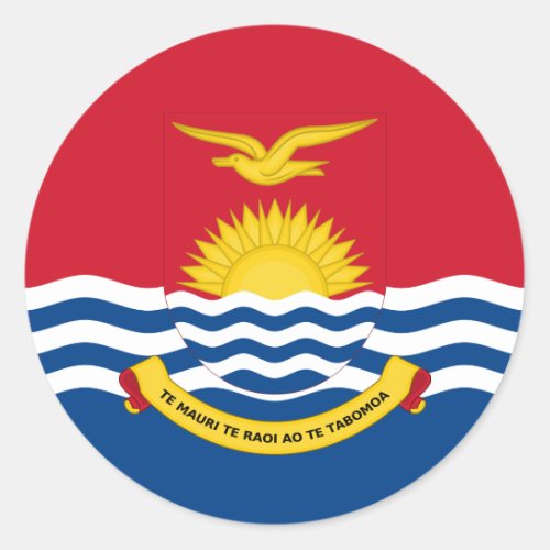 I_Kiribati Flag  Coat of Arms Flag of Kiribati Classic Round Sticker