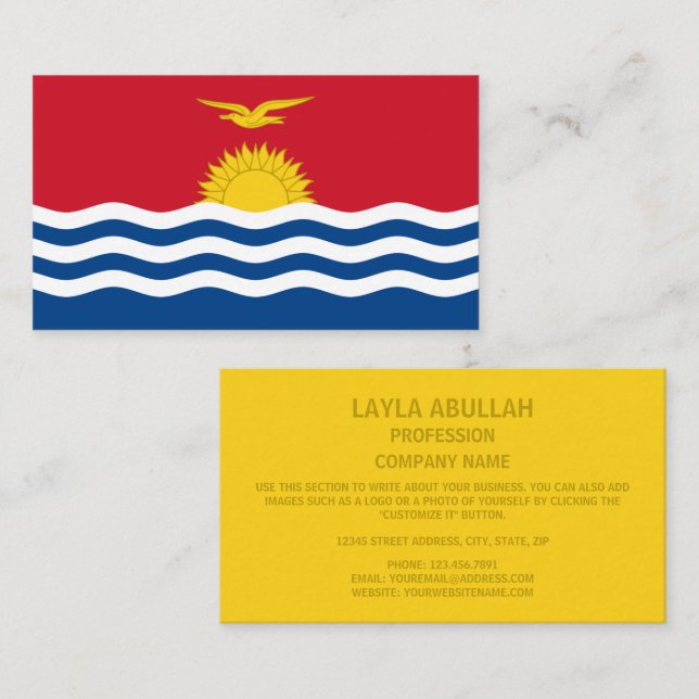 I-Kiribati Flag, Flag of Kiribati Business Card (Front/Back)