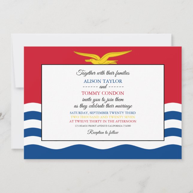 I-Kiribati Flag, Flag of Kiribati Wedding Invitation (Front)