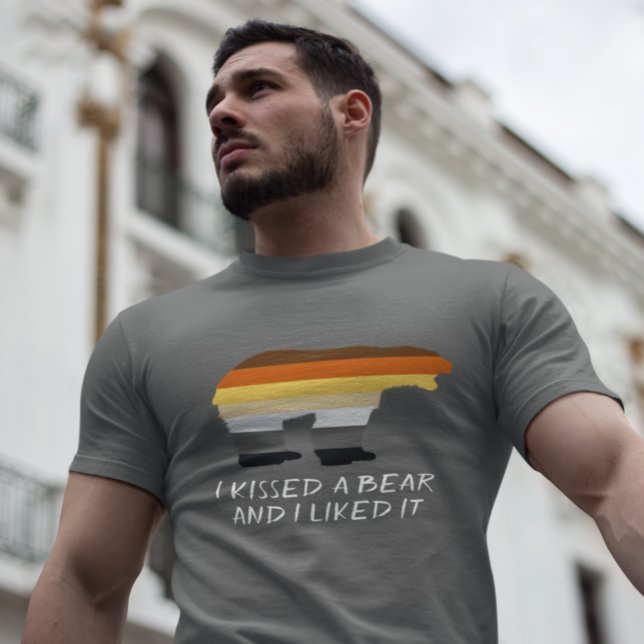 I Kissed a Bear and I liked It Gay Flag T-Shirt (Creator Uploaded)