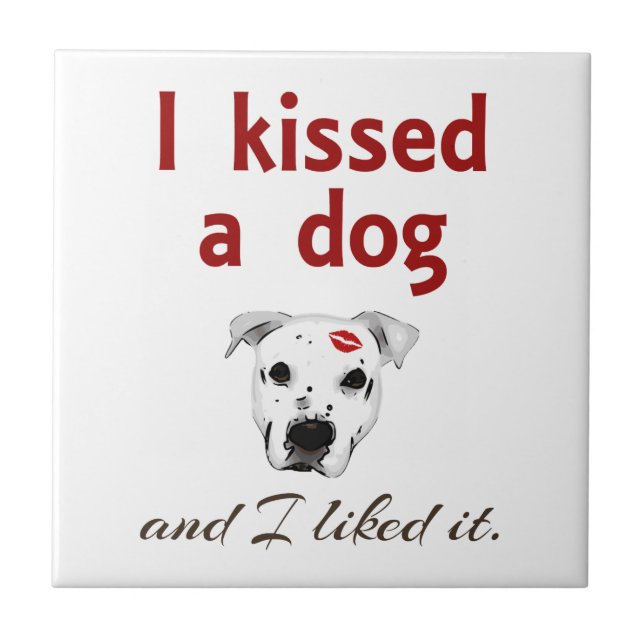 I Kissed a Dog Ceramic Tile (Front)