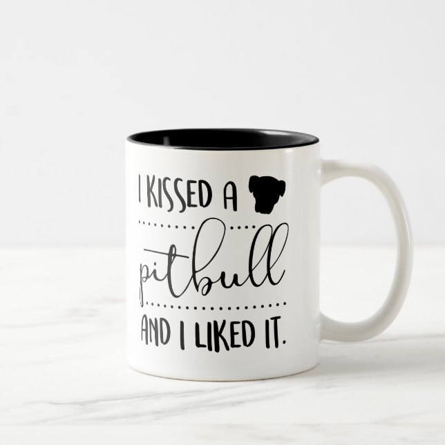 I Kissed a Pitbull Two-Tone Coffee Mug (Right)