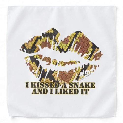 I Kissed a Snake Brown and Gold Print Bandana