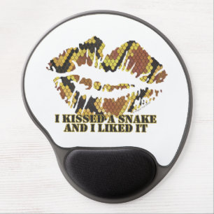 I Kissed a Snake Brown and Gold Print Gel Mouse Pad