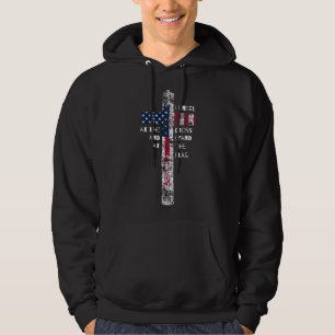 I Kneel at the Cross and Stand at the Flag Men Wom Hoodie