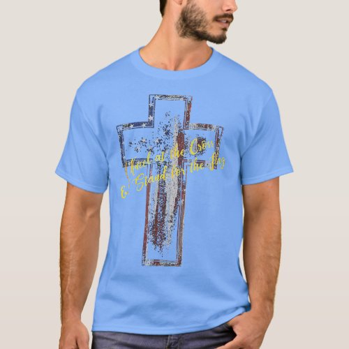 I Kneel at the Cross and Stand for the Flag Vintag T_Shirt