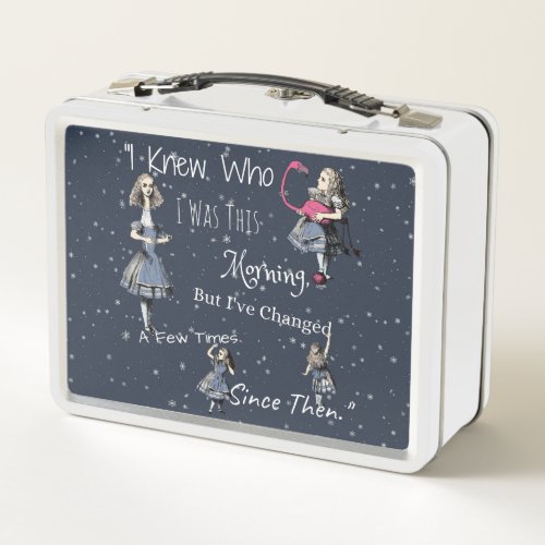 I knew who i was Alice in Wonderland Metal Lunch Box