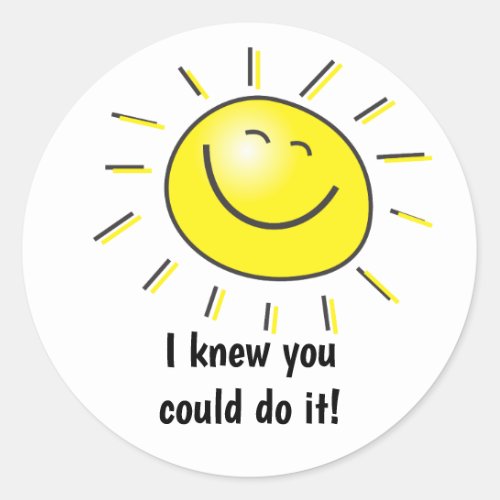 I Knew You  Could Do It Teacher Encouragement Classic Round Sticker