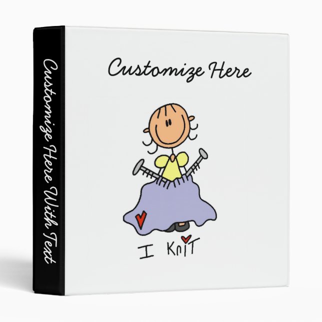 I Knit 3 Ring Binder (Front/Spine)