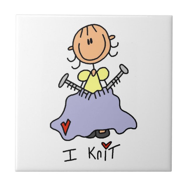 I Knit Ceramic Tile (Front)