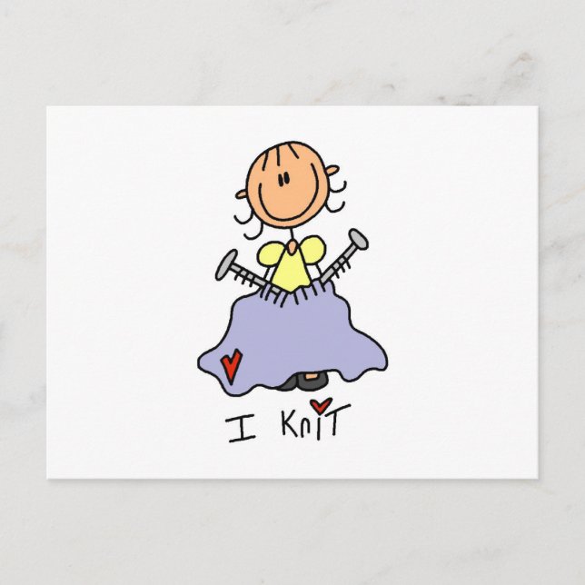 I Knit Postcard (Front)