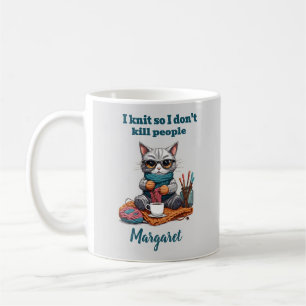 I knit so I don't Kill People Funny Mug