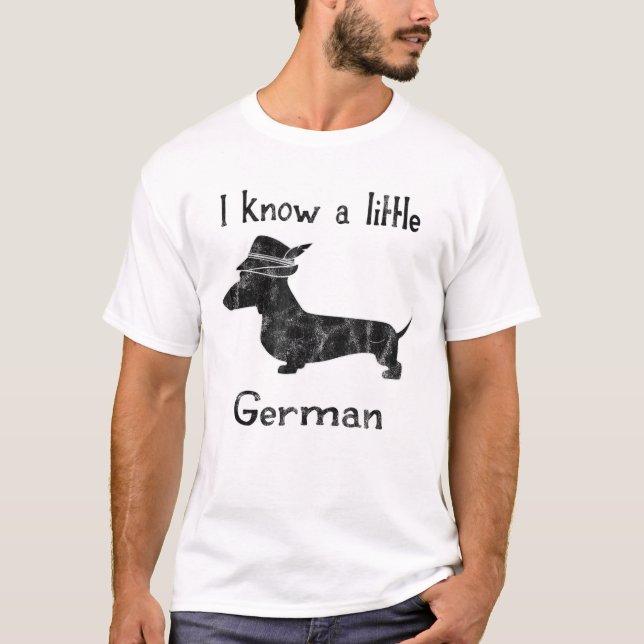 I Know A Little German Funny Dachshund Shirt (Front)