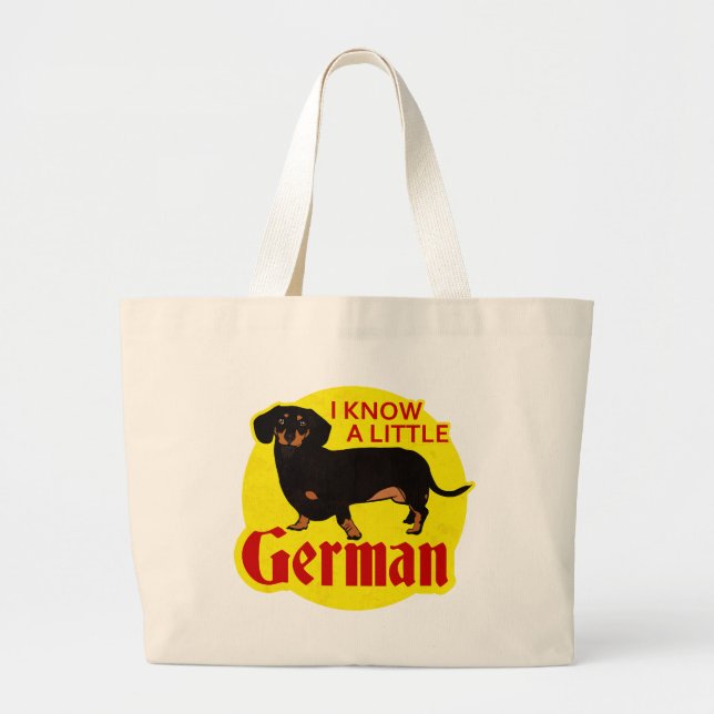 I Know A Little German Large Tote Bag (Front)