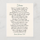 "I Know" Annie Johnson Flint Poetry Sheet (Front)