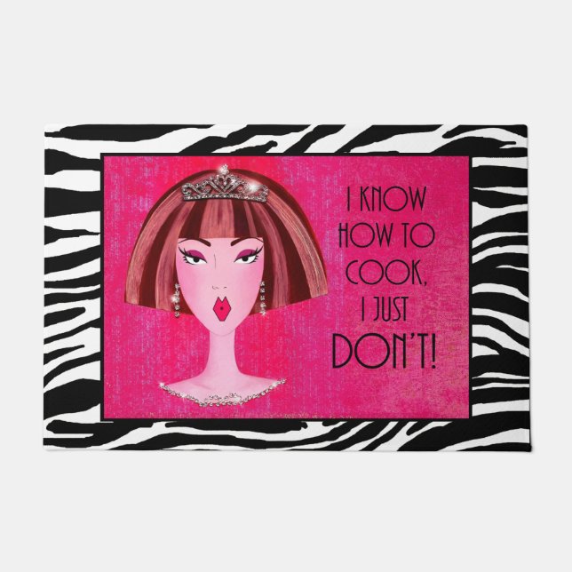 "I Know How to Cook...I Just Don't!" Doormat (Front)