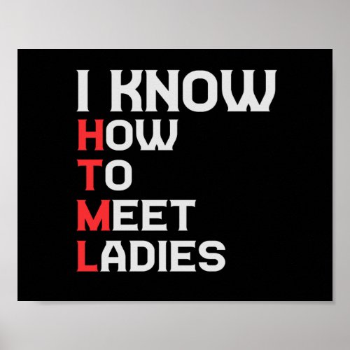 I Know HTML How To Meet Ladies Funny Coding Lover Poster