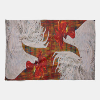 I Know I am Lovely White Rooster Towel