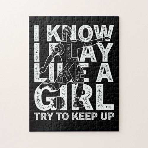 I know I Play Like A Girl Soccer Jigsaw Puzzle