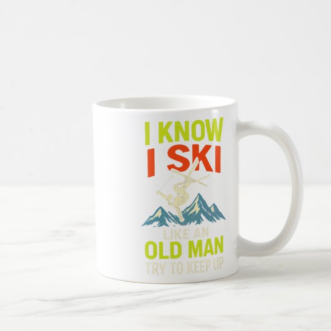 I Know I Ski - Funny Skiing Quotes Freestyle  Coffee Mug (Right)