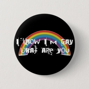 I Know I'm Gay Blk Button