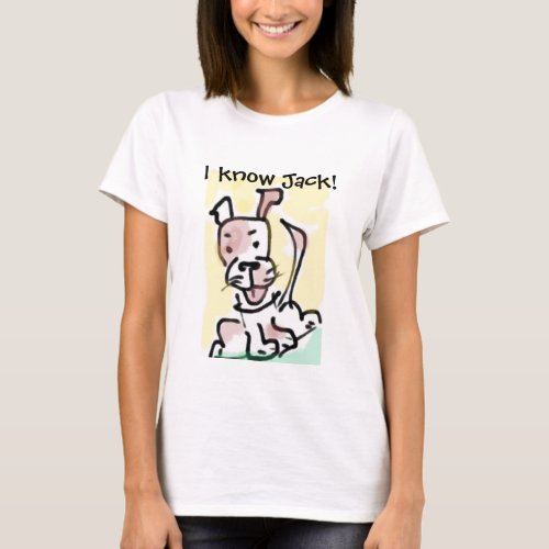 I know Jack Funny Cartoon Jack Russell Dog T_Shirt
