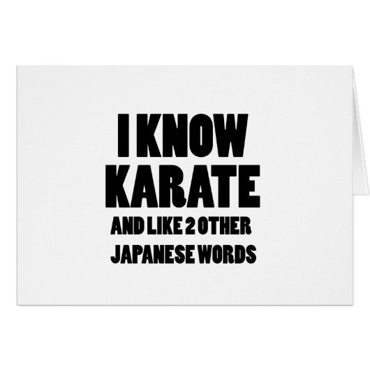 I know karate cards (Front Horizontal)