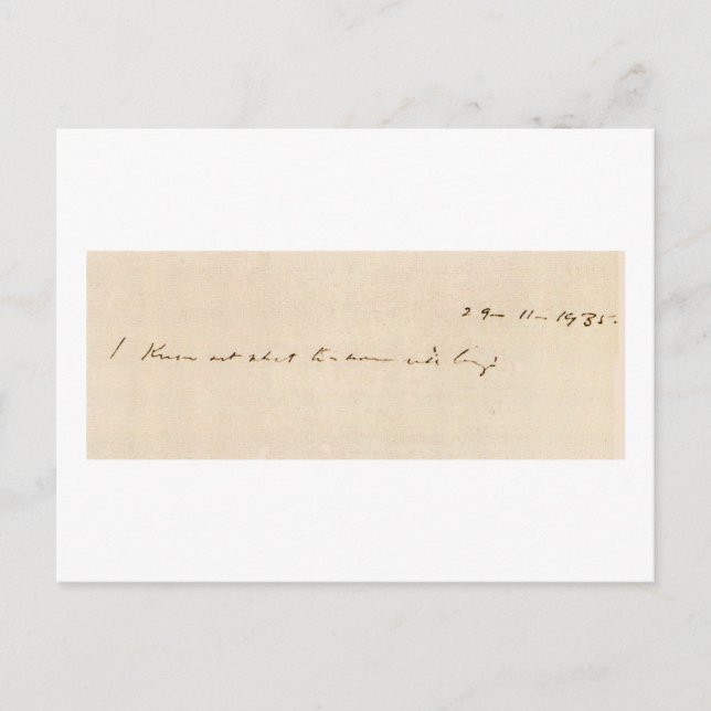 I know not what tomorrow will bring postcard (Front)