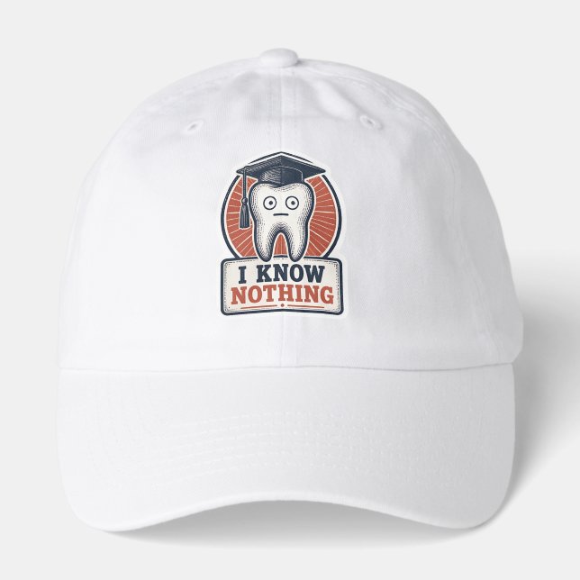 I Know Nothing Funny Tooth Meme Hat (Front)