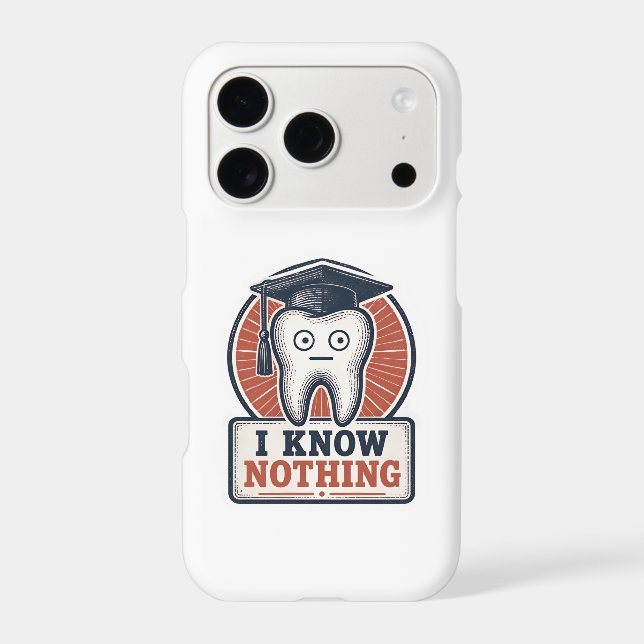 I Know Nothing Funny Tooth Meme iPhone Case (Back)