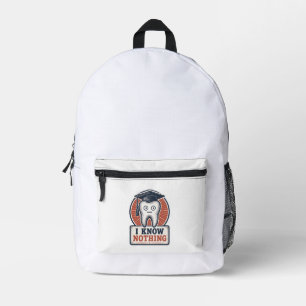 I Know Nothing Funny Tooth Meme Printed Backpack
