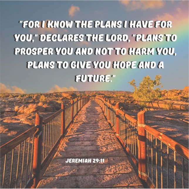 I Know The Plans For You, Jeremiah 29:11 Bible  Sticker (Front)