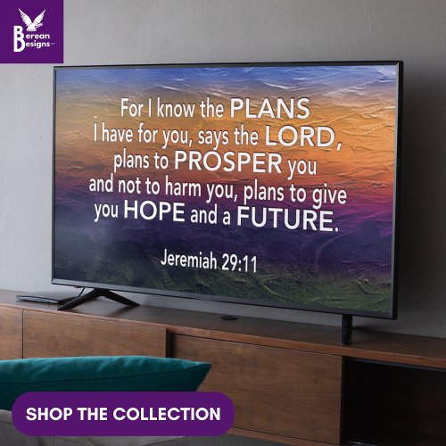 I KNOW THE PLANS Jer 2911 Christian Frame Art TV  Poster