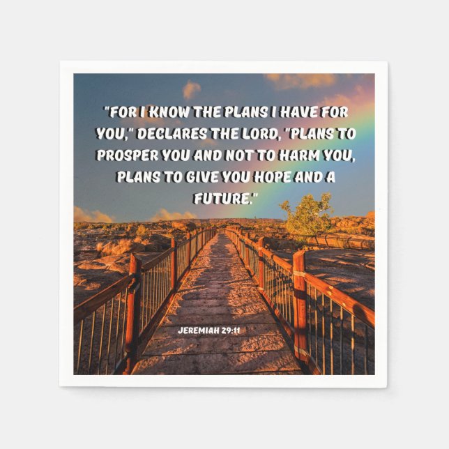 I Know The Plans Jeremiah 29:11 Bible Verse Napkins (Front)