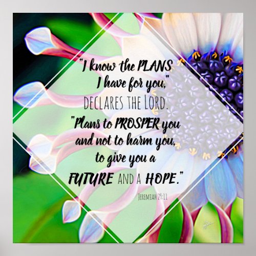 I Know The Plans Jeremiah 2911 Purple Floral Poster