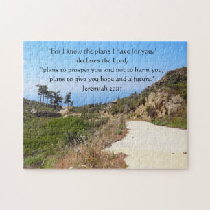 "I Know The Plans" Jeremiah 29:11 Road Bible Verse Jigsaw Puzzle