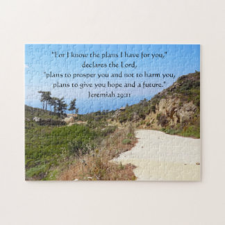 "I Know The Plans" Jeremiah 29:11 Road Bible Verse Jigsaw Puzzle