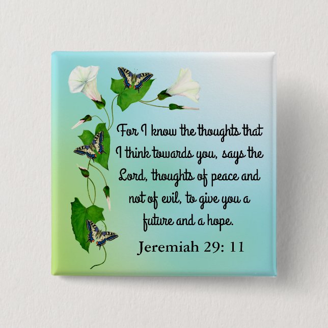  I know the thoughts that I think Bible Verse Button (Front)