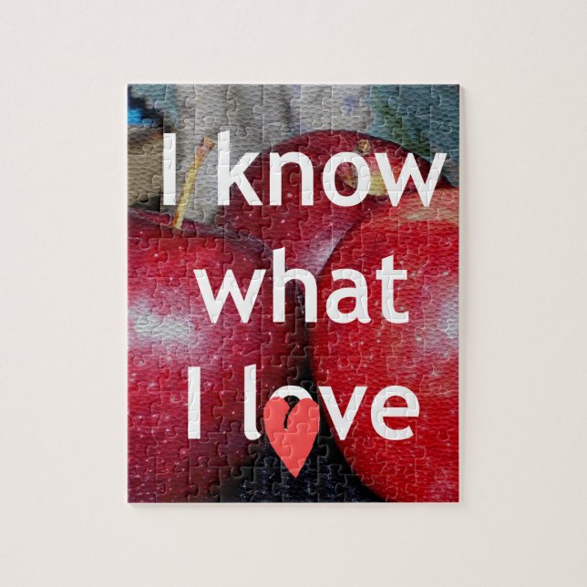 "I Know What I Love" – Apple-Themed Design Jigsaw Puzzle (Vertical)