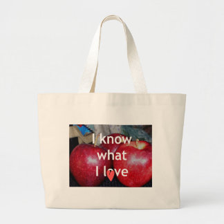 "I Know What I Love" – Apple-Themed Design Large Tote Bag