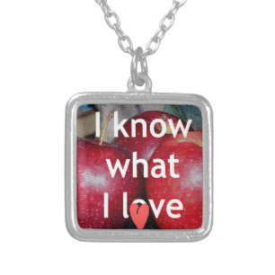 "I Know What I Love" – Apple-Themed Design Silver Plated Necklace