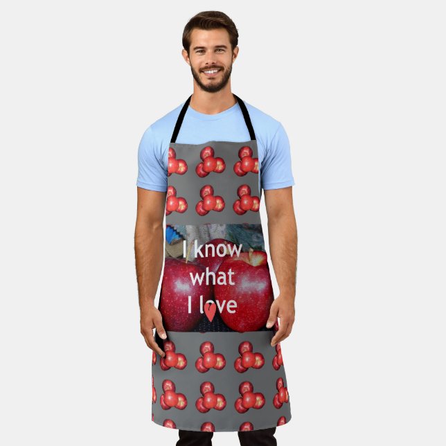 I know what I love Cooking All-Over Print Apron (Worn)