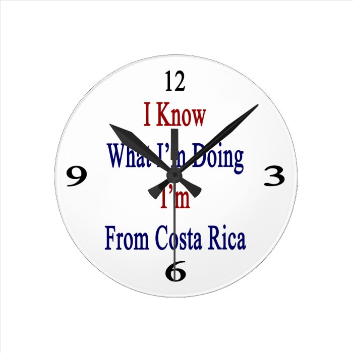 I Know What I'm Doing I'm Costa Rica Round Wall Clocks