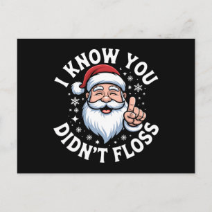 I Know You Didn't Floss Christmas Dentist Dental Holiday Postcard
